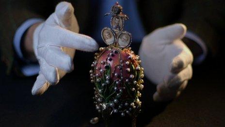 Lily of the valley Faberge egg