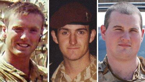 Pte Phillip Hewett, Pte Lee Ellis and Lance Cpl Kirk Redpath