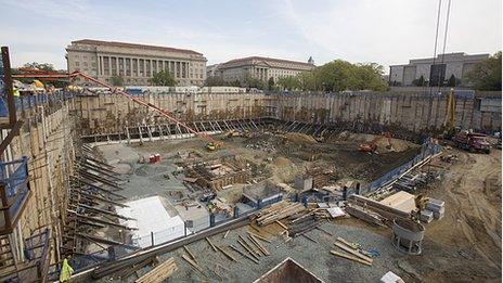 Construction site for National Museum of African American History and Culture
