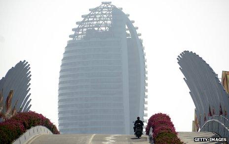 Building under construction in China