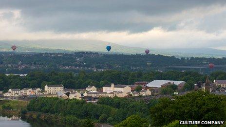 They then floated high over Ebrington Square - the focal point of Derry's UK City of Culture celebrations - before coming to land near Eglinton