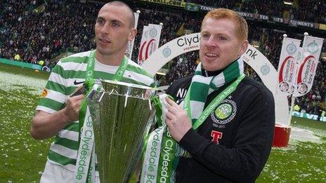 Celtic captain Scott Brown and manager Neil Lennon