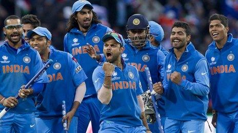 India celebrate victory