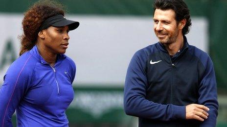 Serena Williams with Patrick Mouratoglou