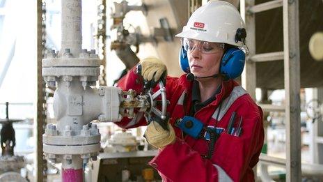 A Wood Group PSN production technician working on an offshore platform in the North Sea