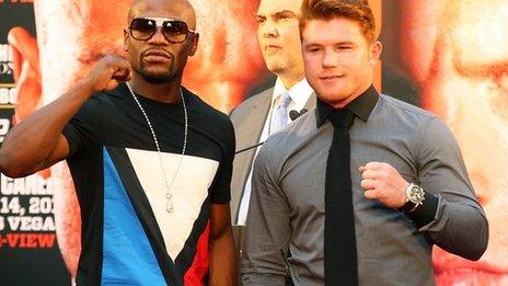 Floyd Mayweather Jr and Saul Alvarez