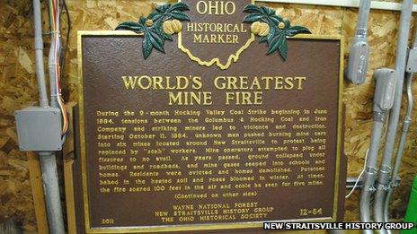 New Straitsville mine fire marker