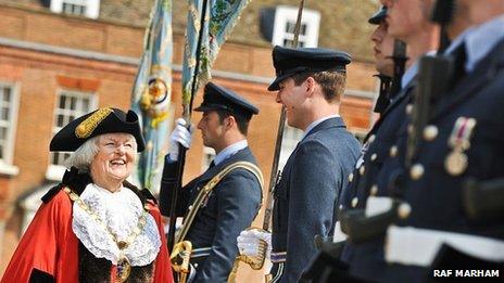 Mayor Elizabeth Watson inspects the parade