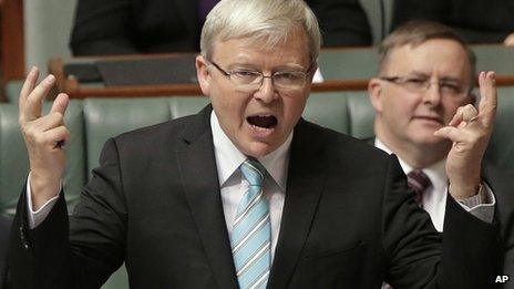 Kevin Rudd in parliament on 27 June 2013