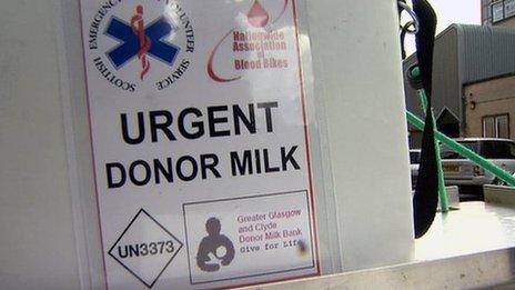 Donor milk container