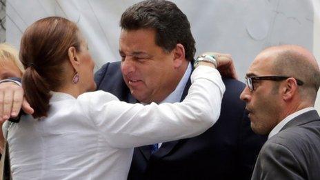 Actor Steve Schirripa with mourners