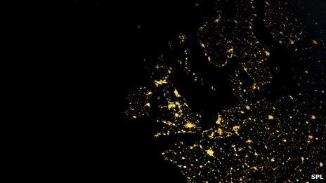 Europe at night