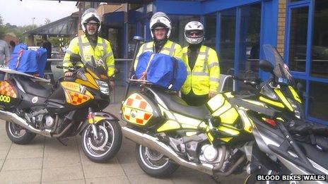 Bikers, including Andy Walters centre