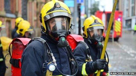 Fire officers in breathing apparatus