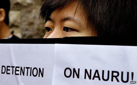 Demonstration against detention on Nauru