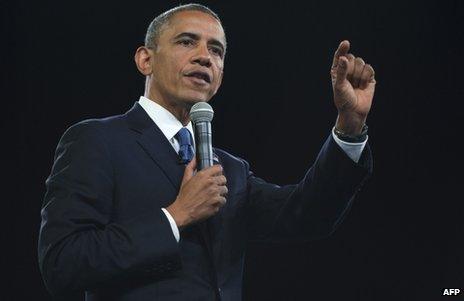 US President Barack Obama speaks at the University of Johannesburg, 29 June