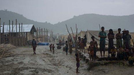 A Rohingya camp in Myebon, Rakhine