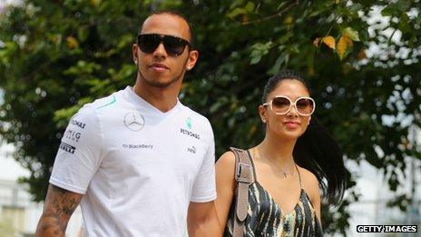 Lewis Hamilton and Nicole Scherzinger