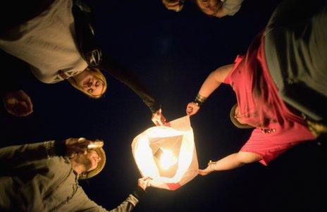 chinese lantern at 2010 glastonbury