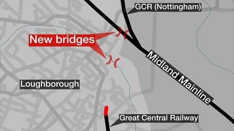 Map of where the bridge will go