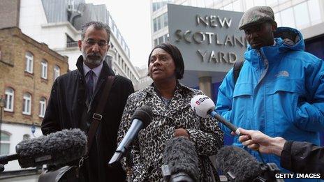 Solicitor Imran Khan, Doreen Lawrence and Stuart Lawrence