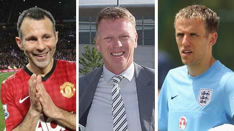 Ryan Giggs, David Moyes and Phil Neville