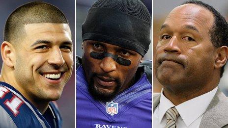 Aaron Hernandez, Ray Lewis, and OJ Simpson