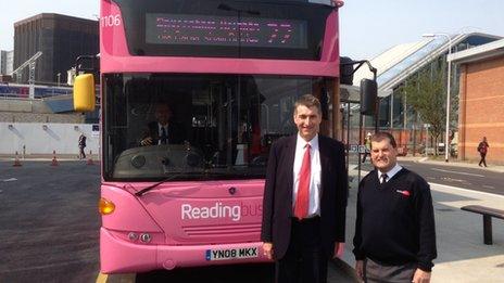 Councillor Tony Page (left) and James Freeman at Reading railway station northern interchange