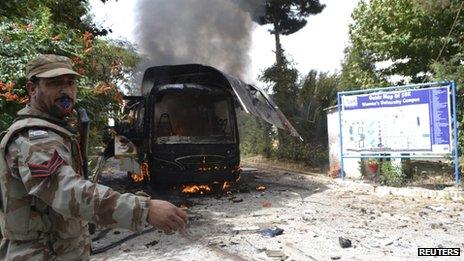 Student bus bombed in Quetta, June 2013