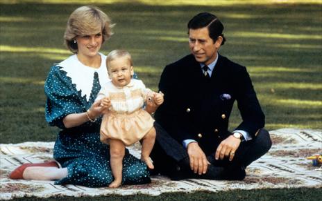 Charles and Diana with Prince William in Auckland