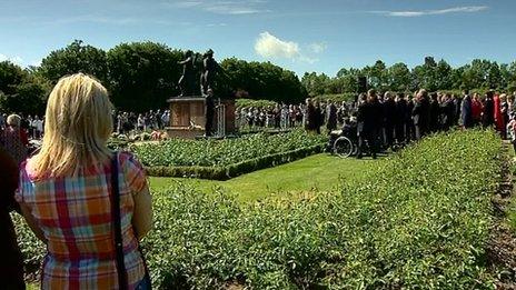 The ceremony in the Memorial Garden