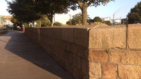 Wall surrounding the Esplanade Car Park