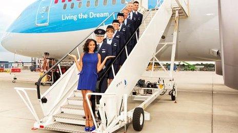 Alesha Dixon and the Thomson Airways crew