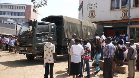 A police lorry in Nairobi, Kenya, on 8 July 2013