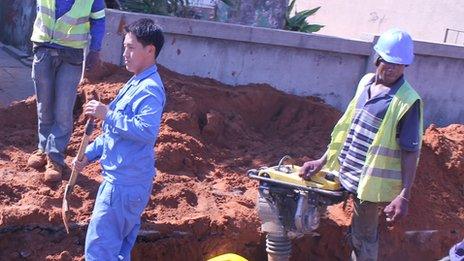 Workers on a construction project