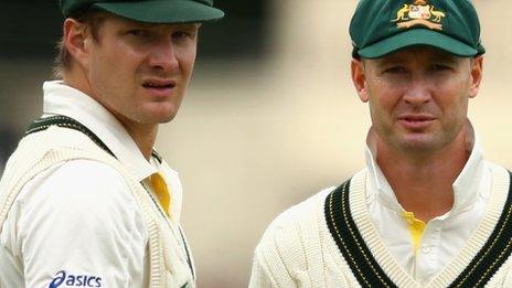 Shane Watson (left) and Michael Clarke