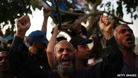 Supporter of ousted President Mohammed Morsi in Cairo, Egypt (8 July 2013)