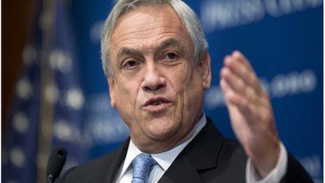 Sebastian Pinera at the National Press Club in Washington, 4 June