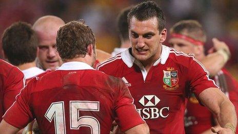 Lions Leigh Halfpenny and Sam Warburton