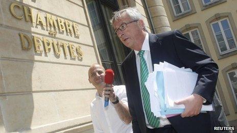 Luxembourg outgoing Prime Minister Jean-Claude Juncker outside parliament on 10 July 2013