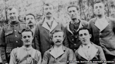 Soldiers at St Fagans during World War I