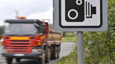 Speed camera sign