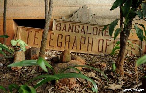 Old sign "Bangalore Telegraph Office"