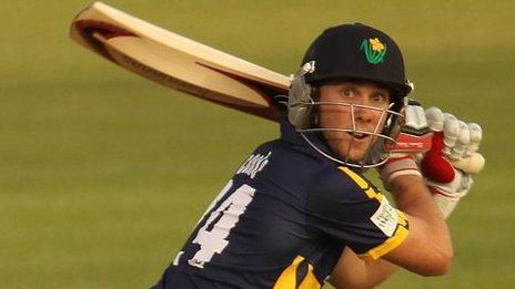 Glamorgan's Chris Cooke plays a shot against Somerset on 12 July, 2013