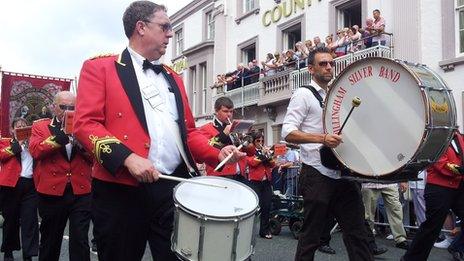 Bands at the Durham Miners' Gala