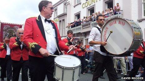 Bands at the Durham Miners' Gala