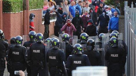 The police have come under sporadic attack in north Belfast