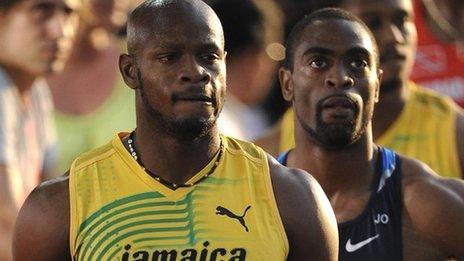 Asafa Powell and Tyson Gay