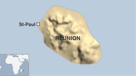 Map of Reunion showing St Paul