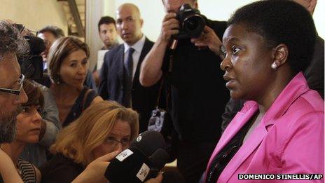 Cecile Kyenge at press conference in Rome (file photo)